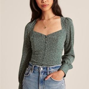 Abercrombie and Fitch floral green pattern shirt, size small